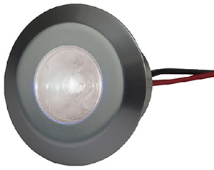 LED Snap-In Courtesy Light, White w/Aluminum Bezel