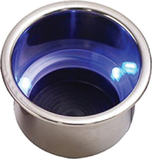 LED Flush Mount Combo Drink Holder W/Drain Fitting