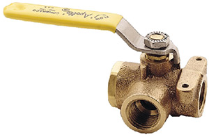 1/2" 3-Way Bronze Diverter Valve"