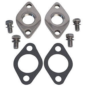 Polished Billet Aluminum Big Block Chevy Water Inlet Plates - 3/4" NPT