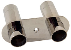 Dual 3/4" NPT Polished Stainless Water Dump Fitting