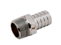 Chrome Plated Brass 3/4" NPT Male To 3/4" Hose Fitting