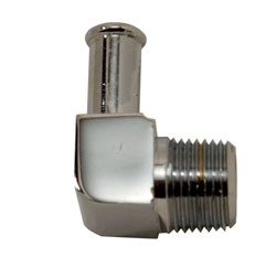 90 Degree Chrome Plated Brass 1/4" x 3/8" Hose Fitting