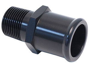 Black Anodized Aluminum Fitting 3/4" NPT To 1-1/4" Hose Straight