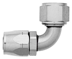 Super Nickel 90 Degree Non-Swivel AN Hose End