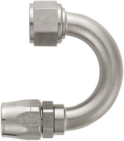 Super Nickel 180 Degree Double-Swivel AN Hose End