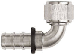 Super Nickel 90 Degree Push-On Hose End