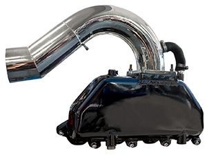 thumbnail image 2 of Big Block Chevy 496 V-Drive Jet Boat Stainless Steel Exhaust Manifold Headers – Speed Daddy, Chrome Polished 2 of 6