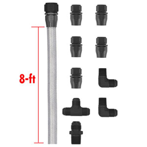 Braided Stainless Water Pick Up and Divider Kit