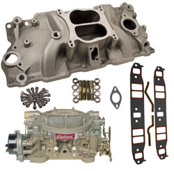 Small Block Chevy HP-Plus Intake Manifold, Carburetor and Gaskets Kit