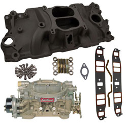 Small Block Chevy HP-Plus Intake Manifold, Carburetor and Gaskets Kit