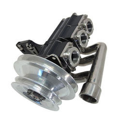 3 Stage Aluminum  Sea Pump with 2 Groove Pulley, Single 1-1/4” NPT Front Inlet & 3 Single 1”NPT Outlets