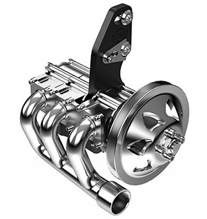 3 Stage Stainless Steel  Sea Pump with 1 Groove Pulley, Single 1-1/4” NPT Front Inlet & Single 1” NPT / 1-1/4 NPT Rear Exit Common