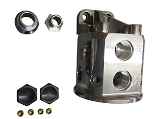Polished Remote Bulkhead Mount ​Thermostatically Controlled Engine​ Oil Filter Mount