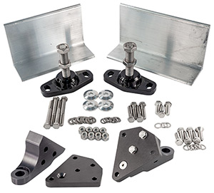 Polished Aluminum Engine Block Mounts, Pair