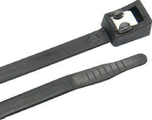 Self Cutting Cable Ties, 8" Black, 20/pack"