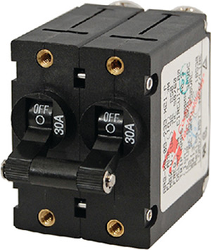 Blue Sea Systems A-Series DC Double Pole Toggle Circuit Breaker