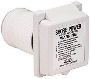 Marinco 50 Amp 125v Power Inlet With Stainless Steel Trim