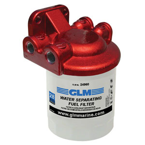Water Separating Fuel Filter Kit 1/4"- Translucent Red Stainless Steel Bracket