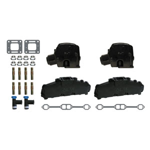 Exhaust Manifold Riser Elbow For MerCruiser 4.3, 5.0, 5.7, 6.2, 7.4L V8 - Cast Iron, WET JOINT