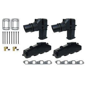 Exhaust Manifold Kit w/ Hi-Rise Single-Piece Elbow - GM V8 454/502 CID (1991 & Up)