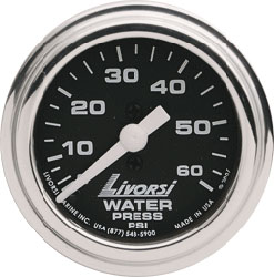 Livorsi 0-60 PSI Water Pressure Gauge Industrial Series 2-1/16"