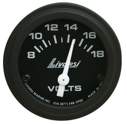 Livorsi Voltmeter Gauge 8-18v Industrial Series 2-1/16"