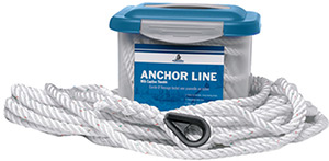 Samson Pro-Set-3 Nylon Anchor Line, White With Red and Green Tracers
