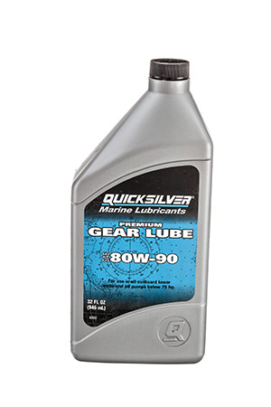 858058Q01 Premium Gear Lube SAE 80W-90 for Marine Outboard Engines 75 Hp or Lower, 32-Ounce Bottle