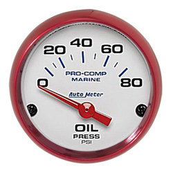 2-1/16" Auto Meter Pro-Comp Phantom Marine Gauges - Custom Colored Rims