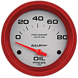 2-5/8" Auto Meter Oil Pressure Gauges - Custom Colored Rims