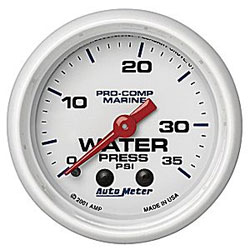 Autometer 2-1/16" Mechanical Water Pressure 0-35 PSI