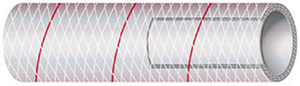 Clear Reinforced PVC Tubing, 1 1/2" x 50' w/Red Tracer"