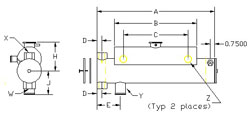 Low Profile, size:4 x 16, 888 sq in, copper-nickel tubes