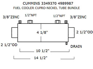 Fuel Cooler MPC-3349370-Cummins-3349370