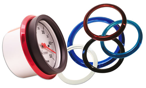 Aurora Instruments 4093 American Retro Rodder 5-Gauge Set Red Ring Face, Red Modern Needles, Black Bezels Aurora Instruments 4093 American Retro Rodder 5-Gauge Set Red Ring Face, Red Modern Needles, Black Bezels