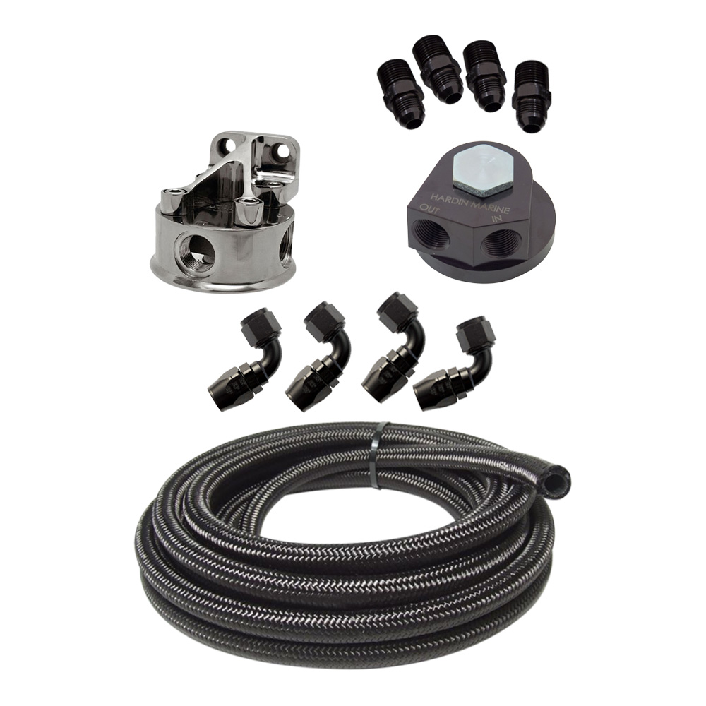 Hardin Marine - BBC 1000HP Gen. 5/6 Oil Filter Relocation Kit - Xtreme