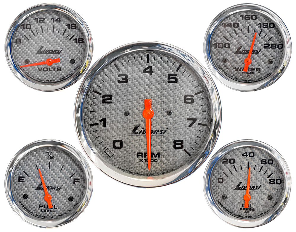 Hardin Marine Livorsi Monster Size Single Inboard Engine Five Gauge Kit