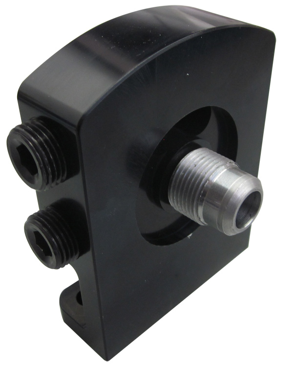 Black Anodized, High Volume HP4 Oil Filter Head and Bracket