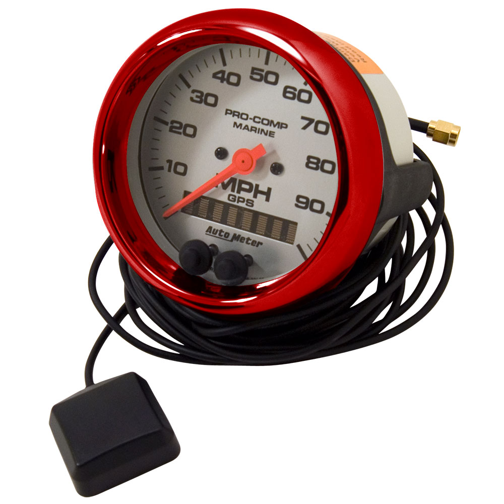 Auto Meter AutoMeter 200636-35 Ultra-Lite Gauge 3 3/8 Marine Chrome GPS Speedometer 100Mph 