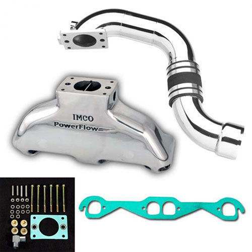 PowerFlow Small Block Polished Manifold and "S" Riser Kit