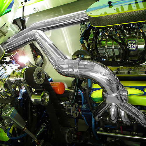 CMI Big Block Chevy E-Top Polished Exhaust System - Taller