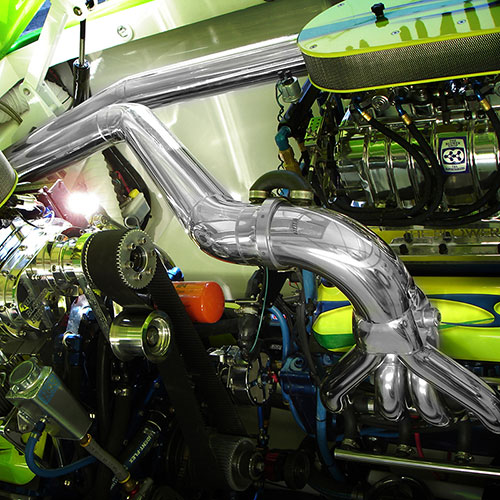 CMI Big Block Chevy E-Top Platinum Exhaust System - Taller - SS Distribution Tube