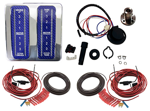 LED Trim Indicator Kit for a Single Mercury #6 Outdrive with Mercury Trim Tabs with a 3 wire electric sender