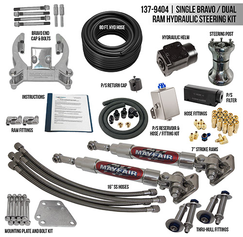 Mayfair Single Bravo/Dual Ram Full Hydraulic Steering Kit