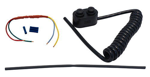 Black Plastic Steering Wheel Mounted Trim Switch Kit with Curly Cord and Diode Kit