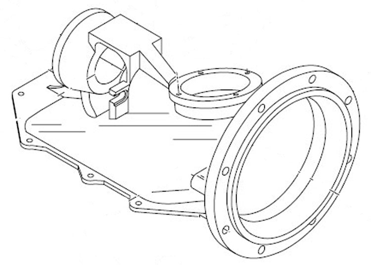 SUCTION PIECE, AT-309 (10-1/2 BOLT CIRCLE)