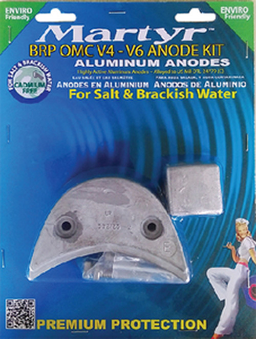 Martyr BRP OMC Johnson/Evinrude V4-V6 HP Anode Kit, Magnesium