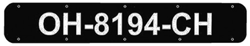 24" Boat Registration Plates, Black"