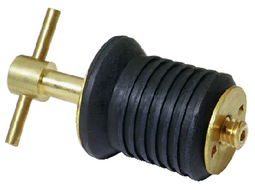 Attwood 1" Drain Plug with Brass T-Handle"